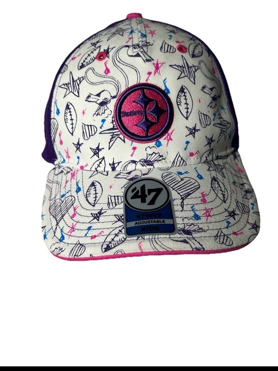 ‘47 Brand Other - New Pittsburgh Steelers Kids Girls Hat Cap 47 Brand Doodle Graphic Logo Football